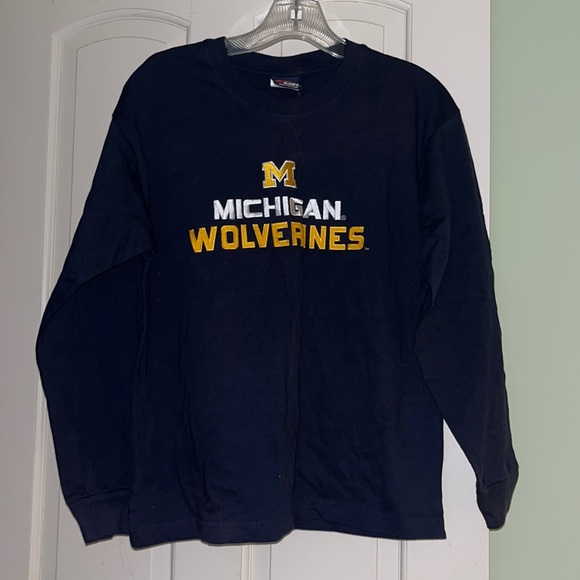 Other - NWT Michigan Wolverines Youth Long-Sleeved Navy T-Shirt